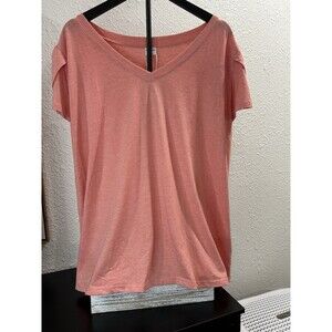 WIHOLL Women's Short Sleeve Peach Blouse V-Neck Size 3X NWT